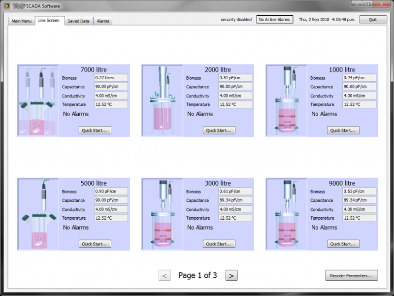 SCADA Program for Multiple Fermentation Probes